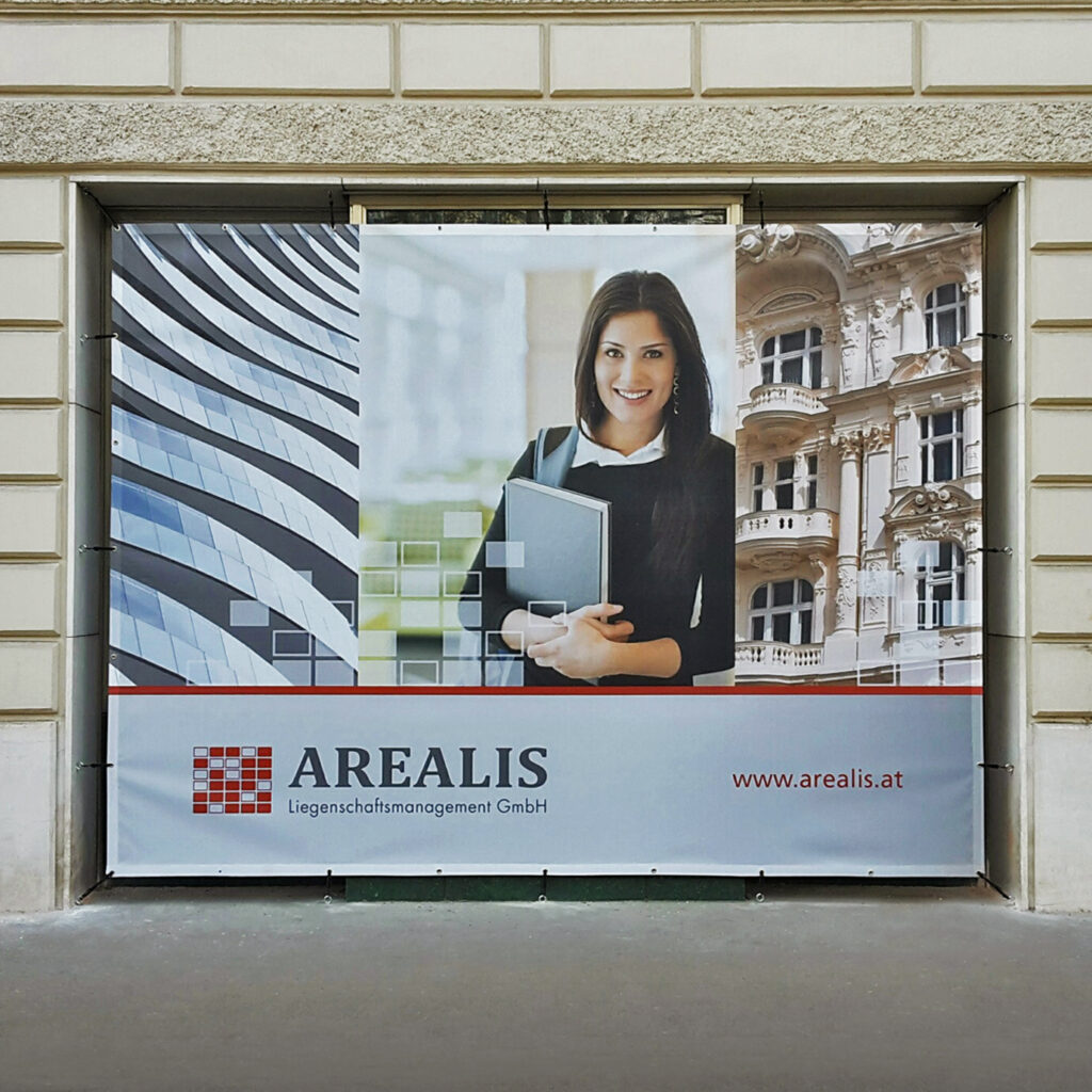 Linie B_Außenwerbung Bogenplakat für Arealis